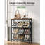 Étagère à chaussures inclinée à 4 niveaux, range-chaussures avec pieds réglables, étagère à chaussures mince avec plateau en bois et structure en métal, noir-493121281