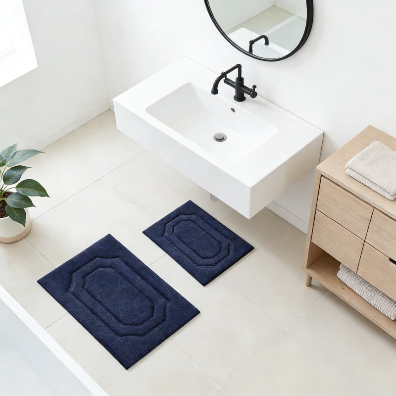 Ensemble de tapis de salle de bain en microfibre de qualité supérieure, tapis de bain 2 pièces ultra doux et absorbant avec envers antidérapant pour une sécurité et un séchage rapide