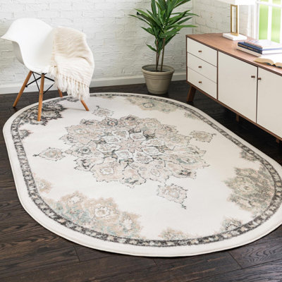 Tapis oriental ivoire