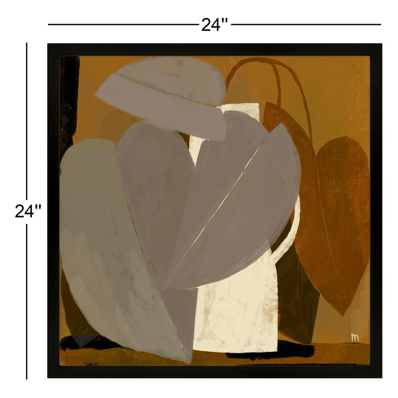 Autumn Leaves Painting by StudioM, Black Framed, 24" H x 24" W x 1.25" D