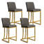 Tabouret de comptoir de cuisine moderne de 24 po avec siège rembourré en similicuir Kunkel et structure en métal-52818143-52818142