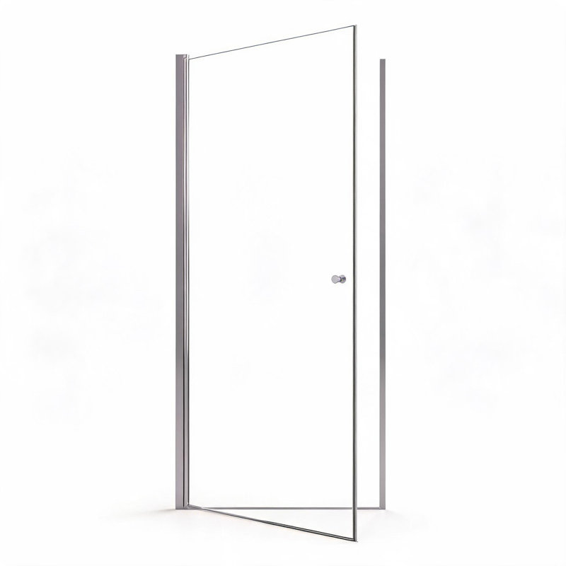 Porte de douche pivotante circulaire semi-encadrée chromée de 61 cm (24 pouces) avec verre trempé de 6 mm d'épaisseur