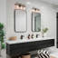 Éclairage pour salle de bain à 3 lumières à intensité variable noir / or Hannahs Hannahs