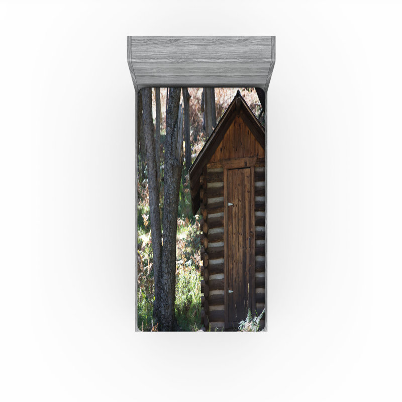 Ensemble de 2 draps-housse Ambesonne Outhouse Cottage Spring Woods, Ensemble literie pour lit simple