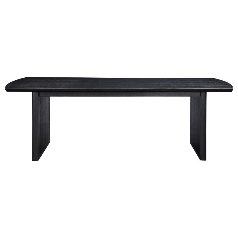 Jack 64-82 Inch Dining Table, Rectangular, Removable Extension Leaf, Black
