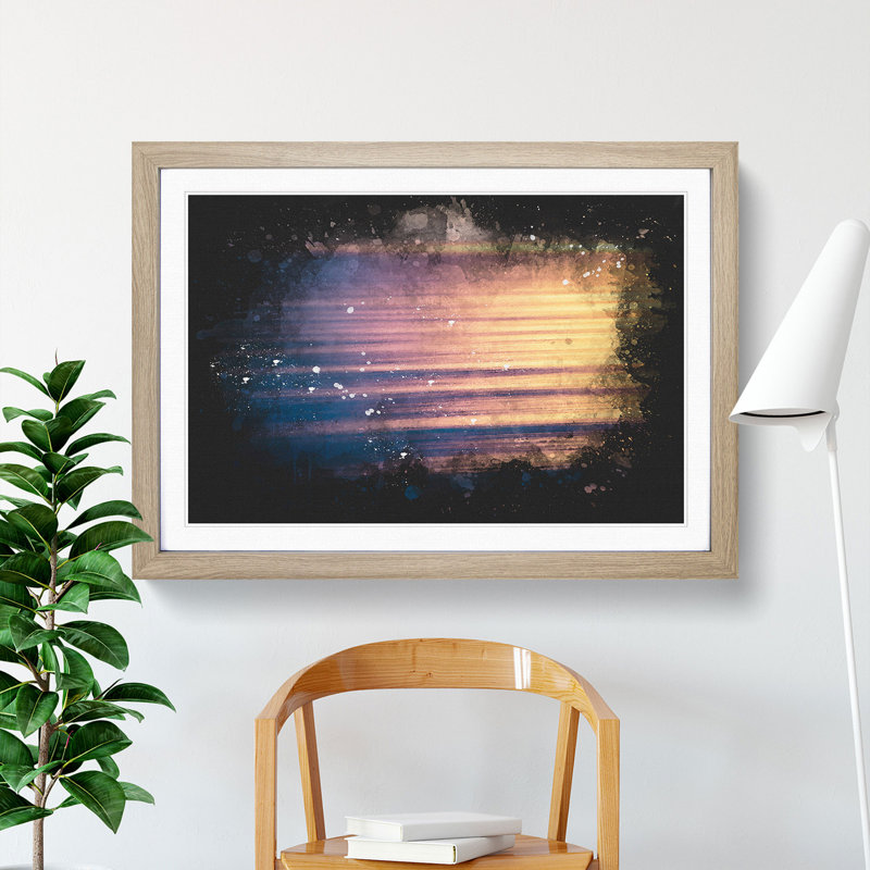 Calming Ocean - Framed Print, 33cm H x 45cm W x 2cm D, Oak Framed