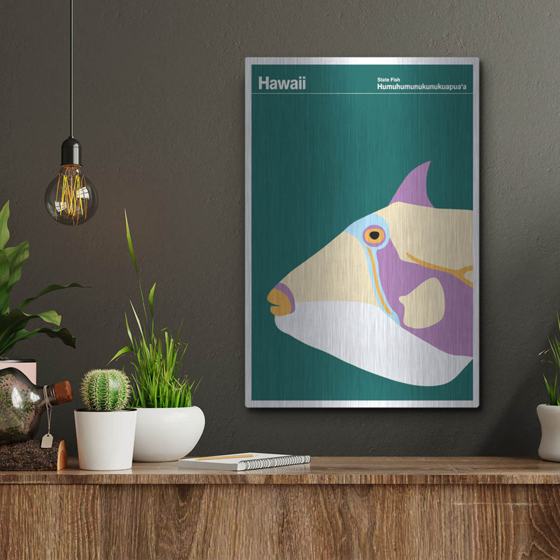 Collection d'art mural en métal «State Posters Hi» par Winston Porter, H 16 po x l 12 po