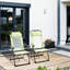 Chaises de terrasse pliantes (2). Assise confortable avec. Dossier réglable. Pour le jardin, la cour arrière, la pelouse. Pliable pour économiser de l'espace. Solide. 264 lb Capacité de chaises de patio de 2 po Fauteuil à dossier en toile