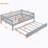 Wood Daybed With Trundle And Fence Guardrails-1104622498-1104622497