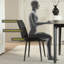 Chaises de salle à manger rembourrées de style moderne Mid-Century en cuir-903607332-887895809