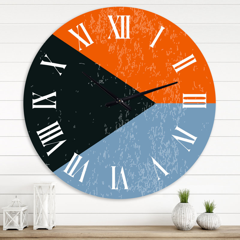Minimal Compostions géométriques de formes élémentaires VI - Horloge murale moderne, Surdimensionné