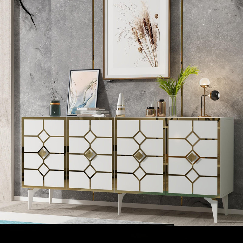 Console, Blanc / doré
