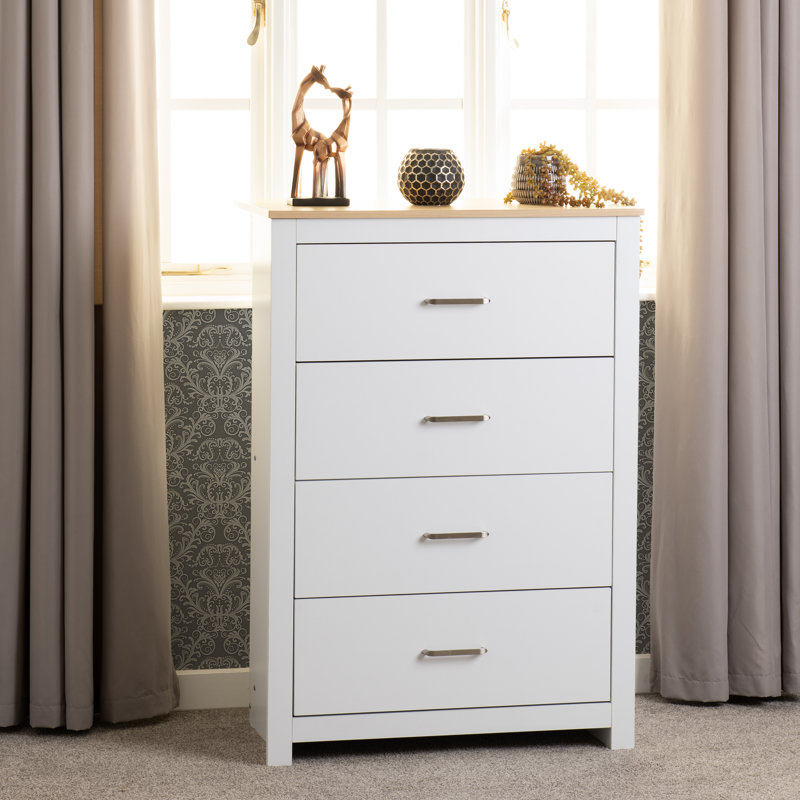 Henryville 80cm W 4 - Drawer Chest of Drawers, White