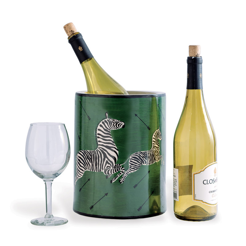 Scalamandre Maison Zebra Champagne Bucket, Green