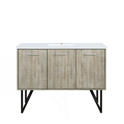 48 In. W X 20 In. D Bath Vanity With White Quartz Top