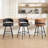 Counter Stool With Curved Backrest And Metal Frame-2111347922