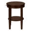 Table d'appoint, 2 niveaux, table de bout, table d'appoint, ronde, table de chevet, chambre à coucher, lampe, placage brun, transitionnel