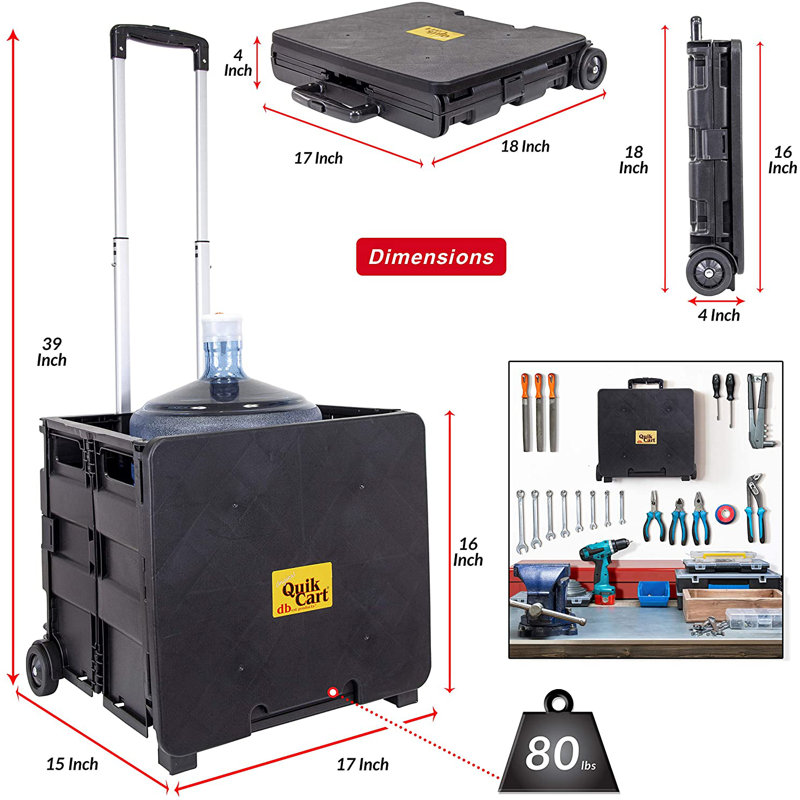 Chariot rapide avec couvercle dbest products, Noir