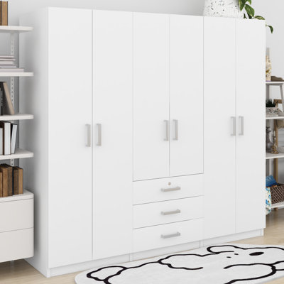 6-Doors Wooden Wardrobe Storage For Bedroom by Ebern Designs