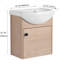 Armoire de salle de bain 18 po avec lavabo en céramique. Unité murale. Contreplaqué. Couleur chêne. Armoire de rangement classique et pratique en porcelaine. Fabrication en contreplaqué. Finition. Simple