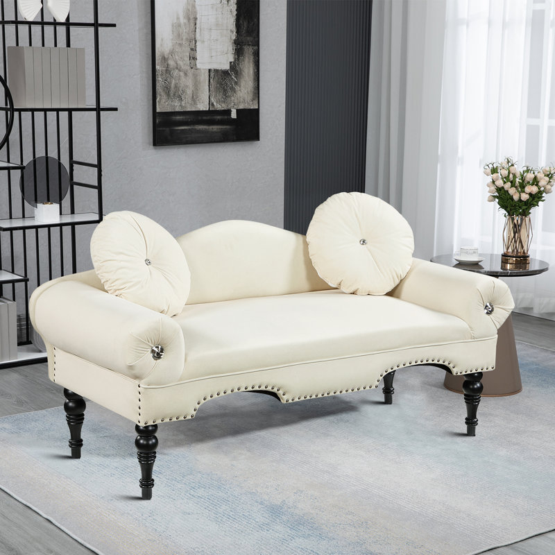 Causeuse en tissu Naquan, Beige