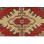 Tapis oriental rouge en laine noué à la main 5 pi 7 po x 7 pi Kazak Kazak
