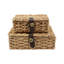 Lot de 2 boîtes de rangement tressées à la main avec couvercle