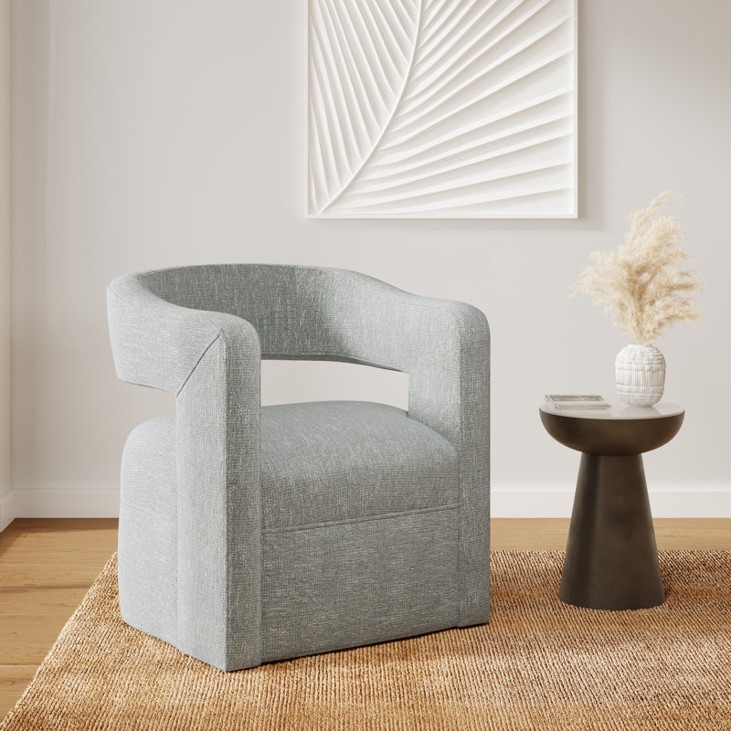 Cascia 30" W Polyester Swivel Barrel Chair, Spa