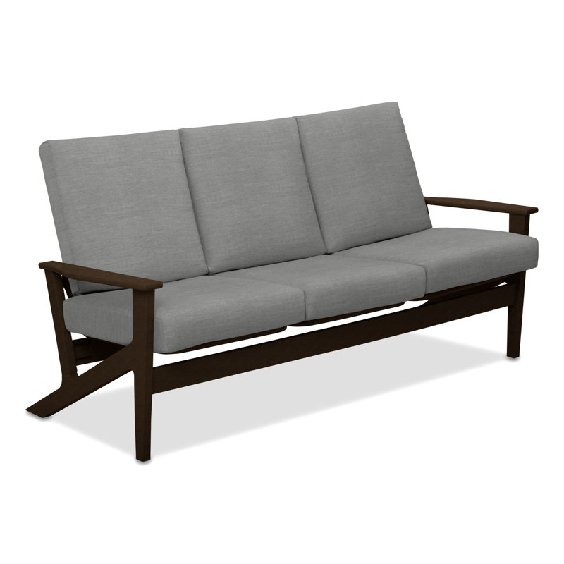 Chrisa 74.5'' Wide Patio Sofa with Cushions, Kona, Canvas Granite Sunbrella® Canvas