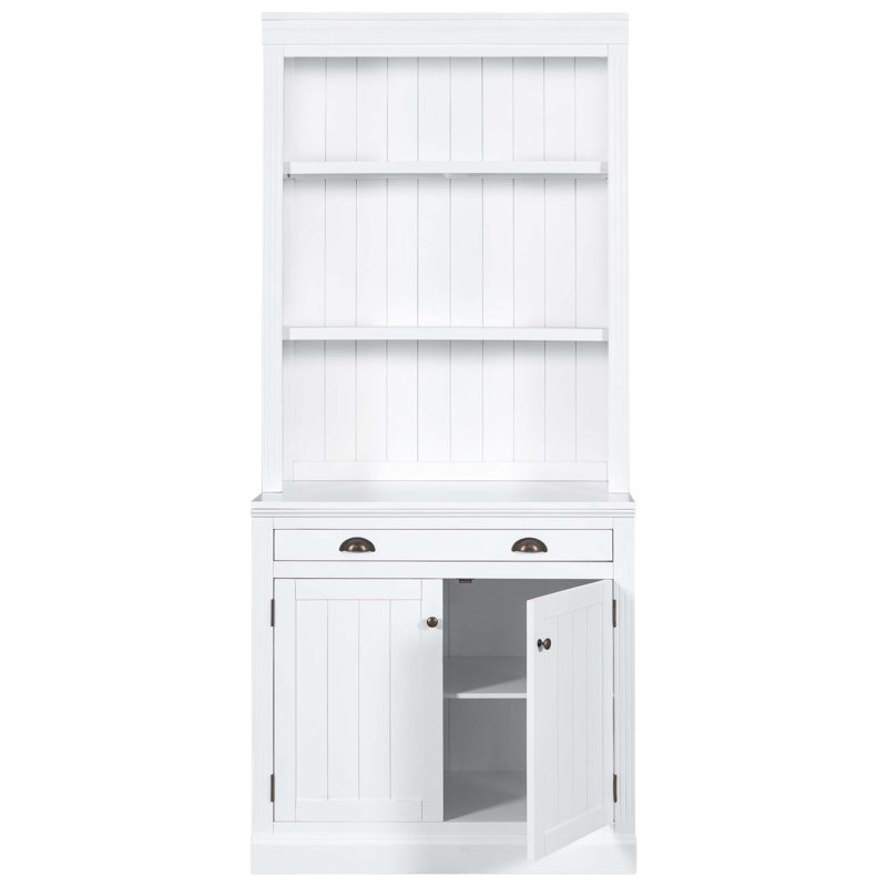 83.4"Tall Bookshelf Suite,Modern Bookcase Suite With LED Lighting,Doors And Drawers,2-Piece Set Storage Bookcase With Open Shelves For Living Room,Home Office