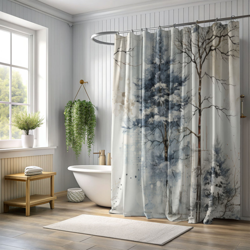 Rideau de douche Winter Woodland - Premium, H 74 po x l 71 po