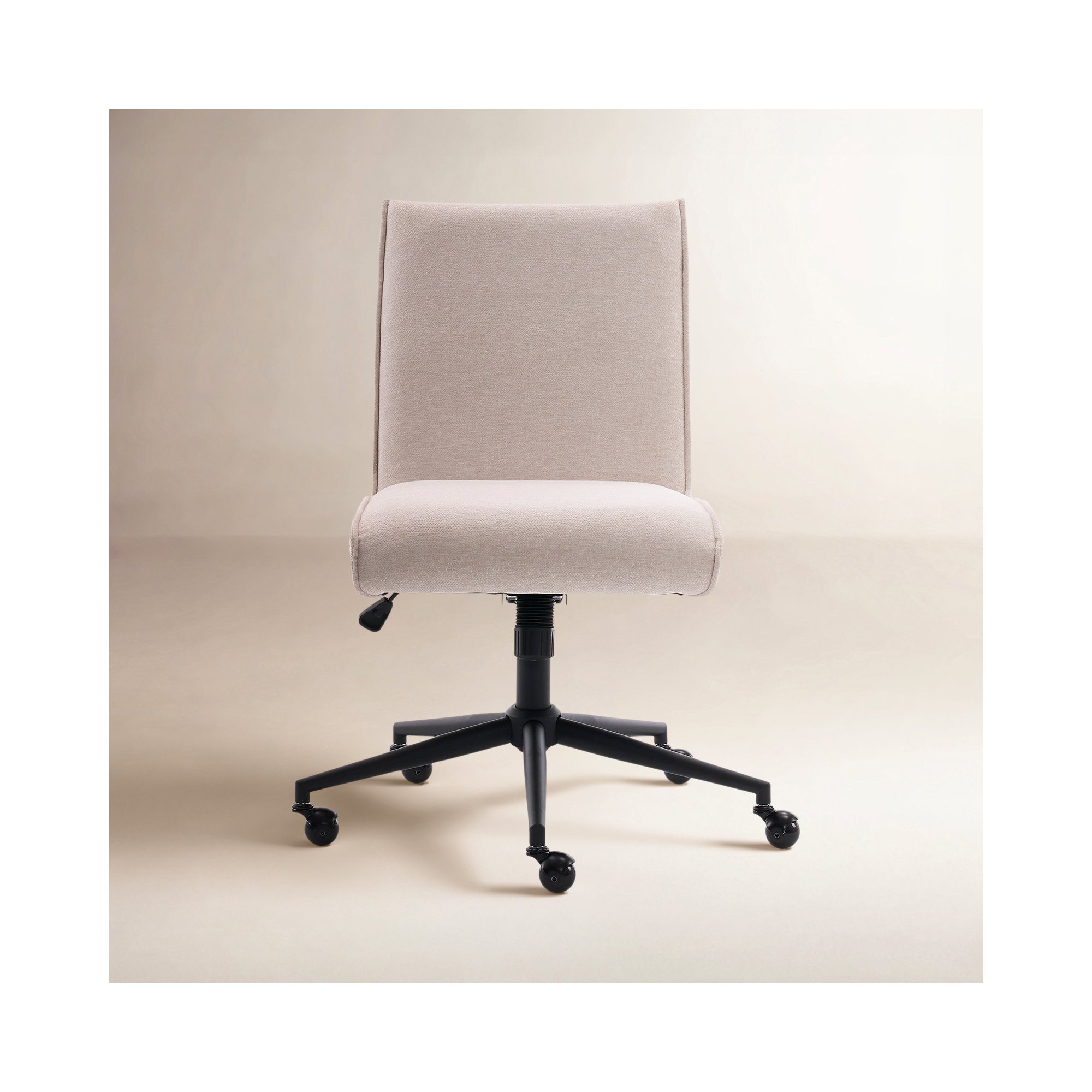 Claudie Upholstered Task Chair, Beige Chenille
