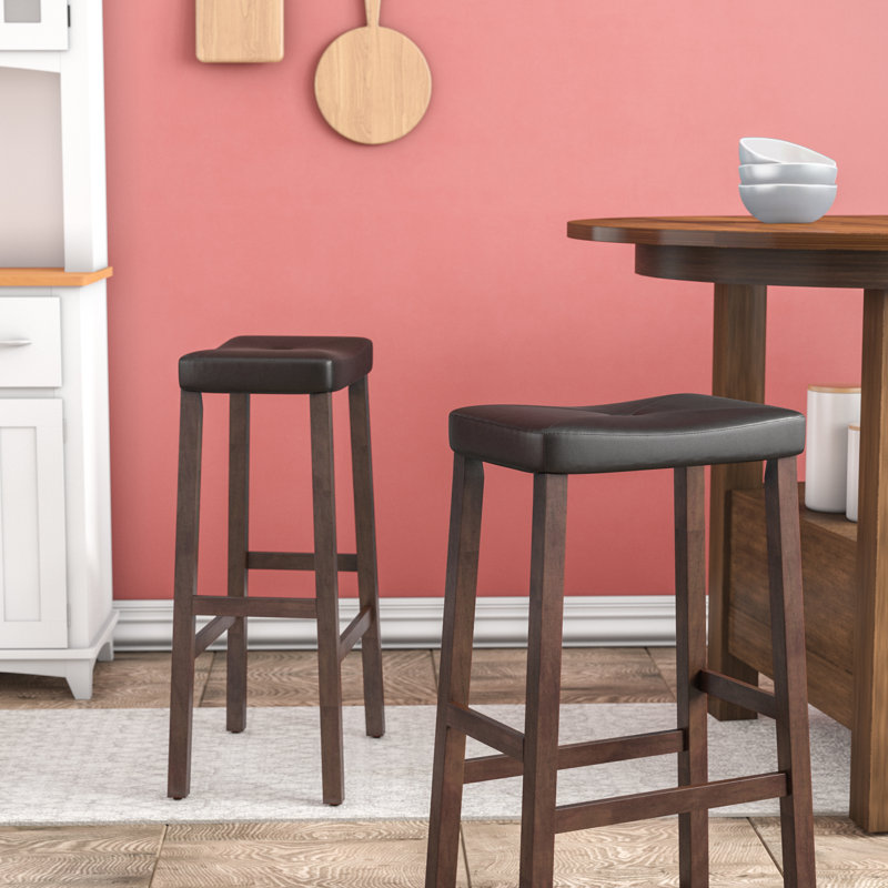 Braylie Upholstered Counter Stool, Vintage Mahogany, Bar Stool (29" Seat Height)