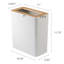Rin Yamazaki Home Slim Rectangular Trash Can For Kitchen Bathroom Bedroom, Steel + Wood, 2.5 gallons-357540561