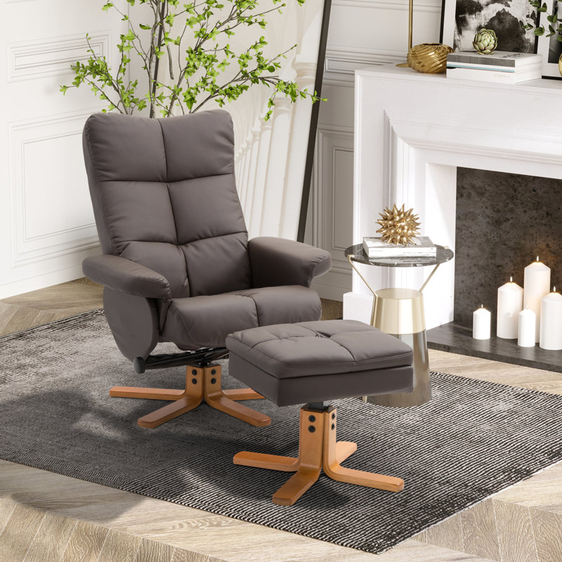 Charlestown 80cm Wide Swivel Ergonomic Recliner, Brown