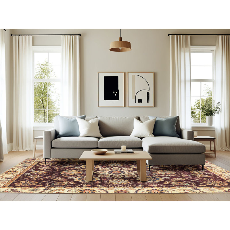 Tapis abstrait à motif abstrait moderne 3008, Rectangle 6 pi x 9 pi