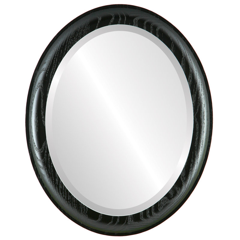 Wimborne Solid Wood Mirror, 19" H x 15" W, Matte Black