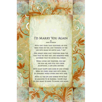«I'm Marry You Again», reproduction sur toile tendue