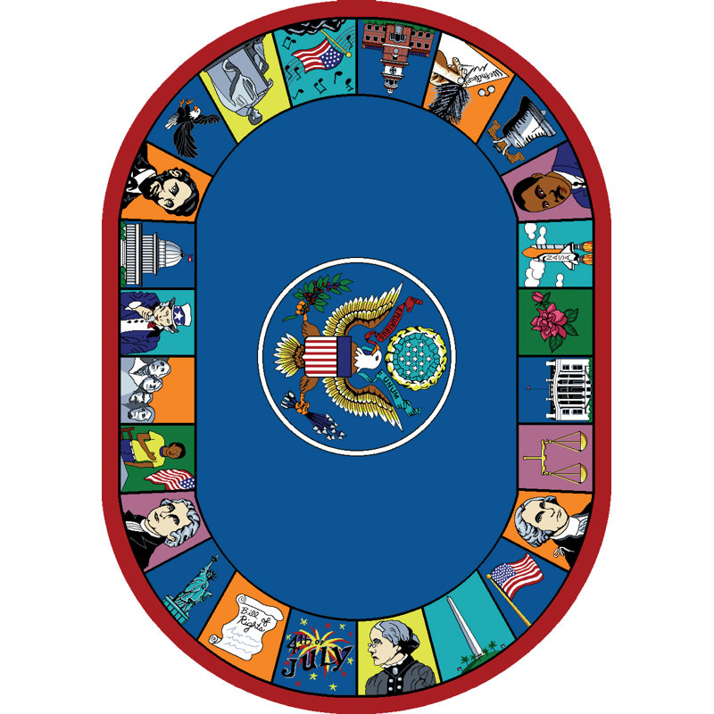 Tapis éducatif, Ovale 5 pi 4 po x 7 pi 8 po