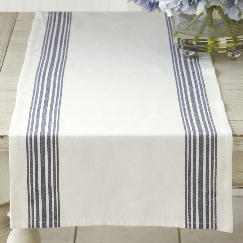 Wilber Cotton Table Runner, Navy Blue