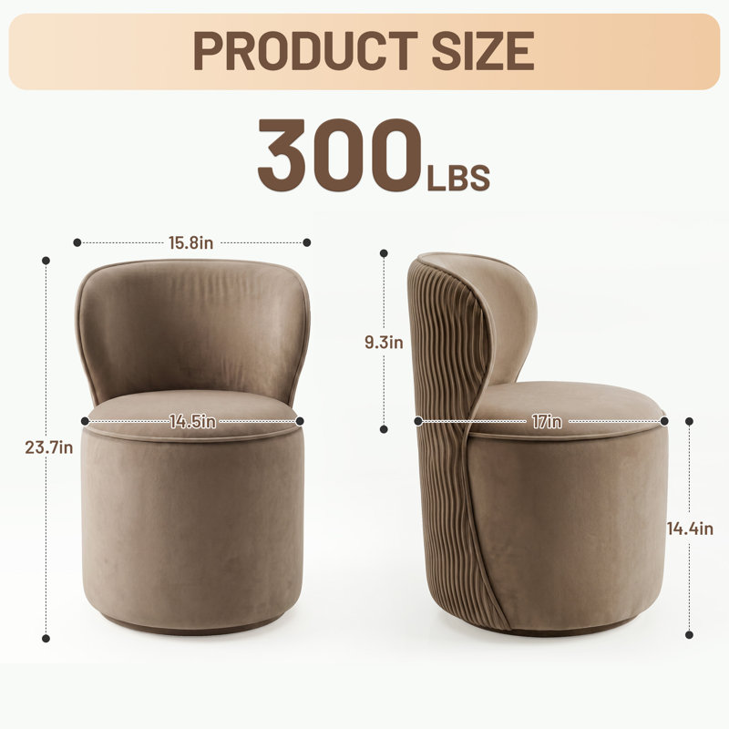 Tabouret de coiffeuse Modern 360 °, Café Vetvel