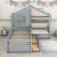 Lit simple en bois avec deux tiroirs, siège et tablette Abin-979023723