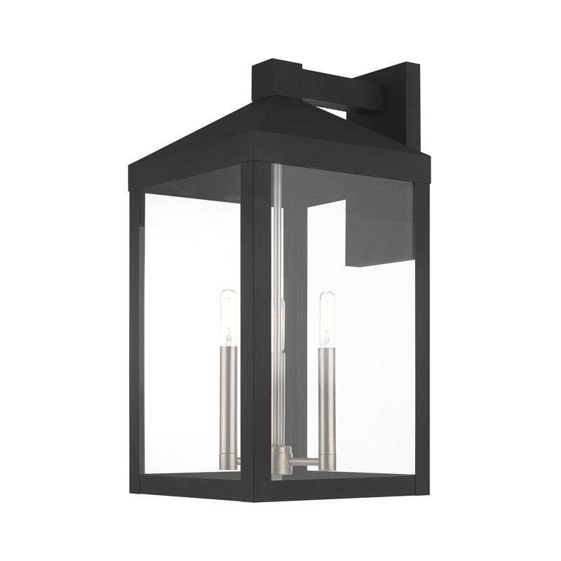 Lanterne murale d'extérieur 3 lumières Bartek, Noir, H 21,75 po x l 10,5 po x P 12,5 po