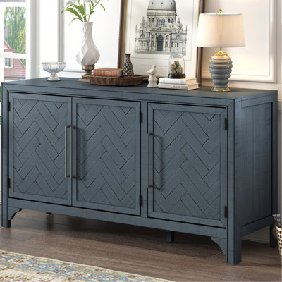 Élégante armoire bleu marine pour la chambre à coucher. + Étagère Ustyle en placage de pin, construction, tablettes réglables en couleur. Tablettes spacieuses