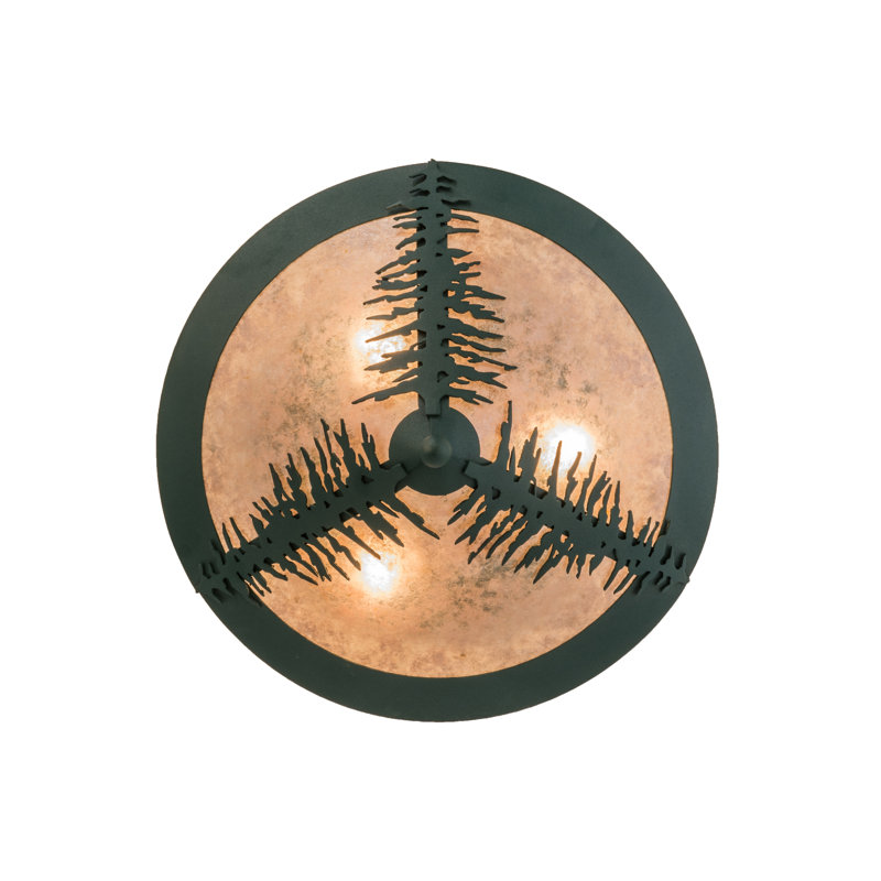 Rustic Lodge 3 - Light Semi Flush Mount