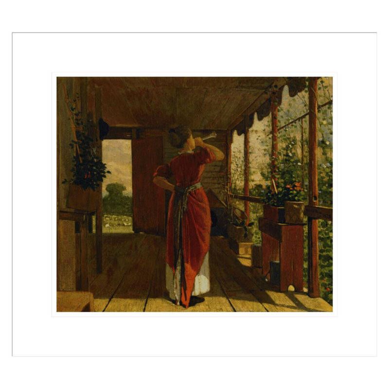 «The Dinner Horn» par Winslow Homer, impression giclée sur cadre, H 17,75 po x l 19,85 po