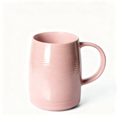 Extra Large Ceramic Coffee Mugs, Big Tea Cups with Large Handle, Pottery Mugs, Microwave and Dishwasher Safe, 1 Piece (Pink)