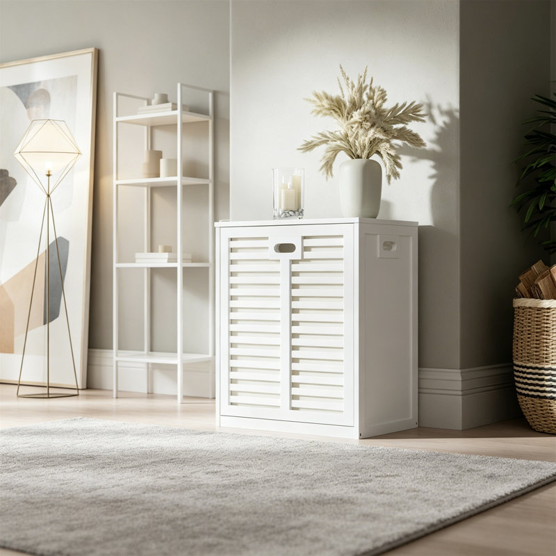 Bamboo Laundry Room Organiser, White