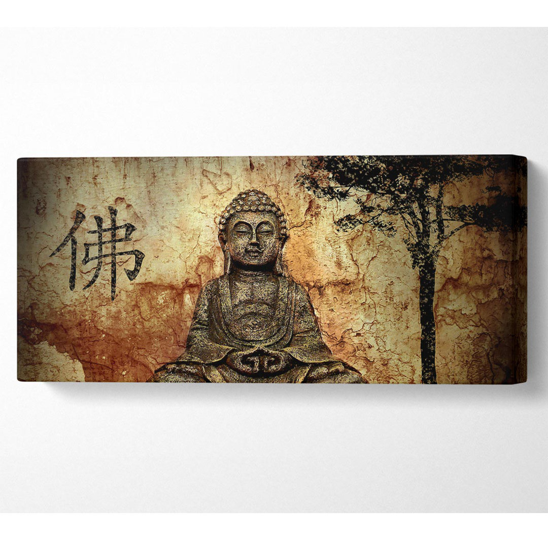 Buddha Retro Tree - Kunstdrucke auf Leinwand