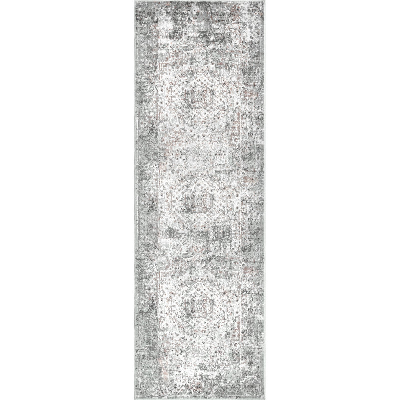 Siasconset Oriental Gray Area Rug, Runner 2'8" x 8'